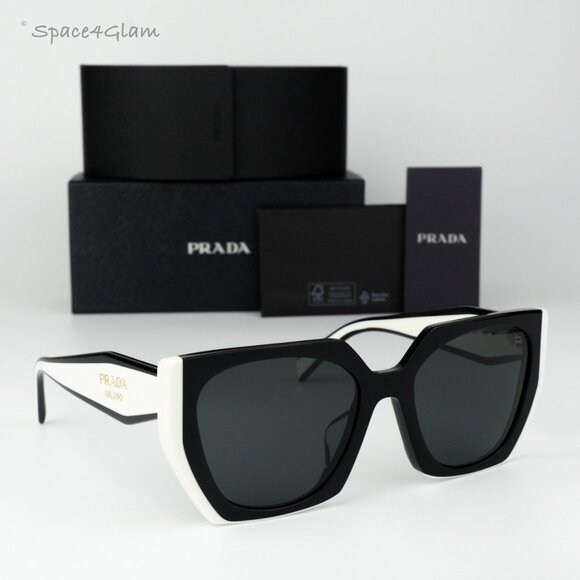 Prada Accessories - Prada Women Sunglasses Black Dark Grey Square PR15WSF 09Q5S0 BRAND NEW